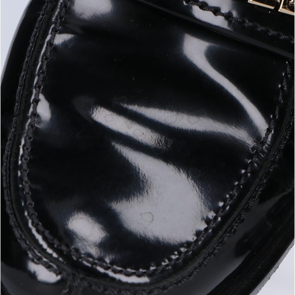 Chanel G37430 Metall-Logo Lackleder Slipper Schuhe 37C schwarzGebraucht