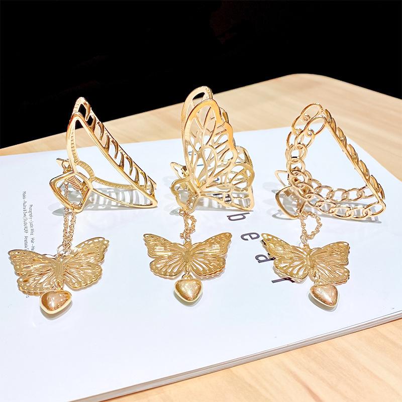 Metal Large Hair Claws Korean Geometric Hollow Hairpins For Women Shark Clip Barrettes Fashion Hair Accessories Girls Gifts