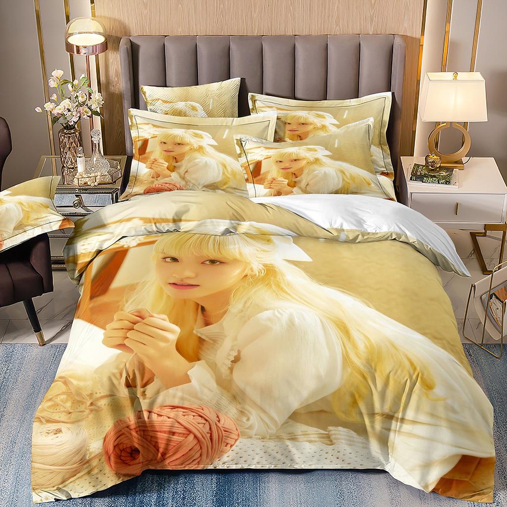Korean Girl Group Duvet Cover Pillowcase I-IVE Bedding Set Adult Boy Girl Bedroom Decoration Children Single Double Large Size