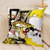 Cartoon CCalvin Hobbes Cute Cushion Cover Silky Short Plush Invisible Zipper Dustproof Sofa Pillow Case For Home Decor