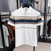 Kurzarm T-Shirt Herren Poloshirt Locker Revers Halbarm Oberteil Eisseide Business Casual Unterhemd