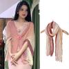 Gradient Cotton Hemp Scarf Desert-Style Vintage Wrinkle Scarf Fashion Winter Warm Casual Scarf Shawl