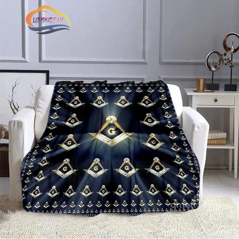 Fashion Northern Europe Freemasonry Blanket Masonic Portable Sofa  Freemason Flannel Warm Four Seasons Camping Blanket