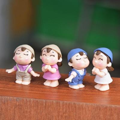2Pcs Cute Lovers Boy Girl Miniature Landscape Garden Bonsai Dollhouse Decoration