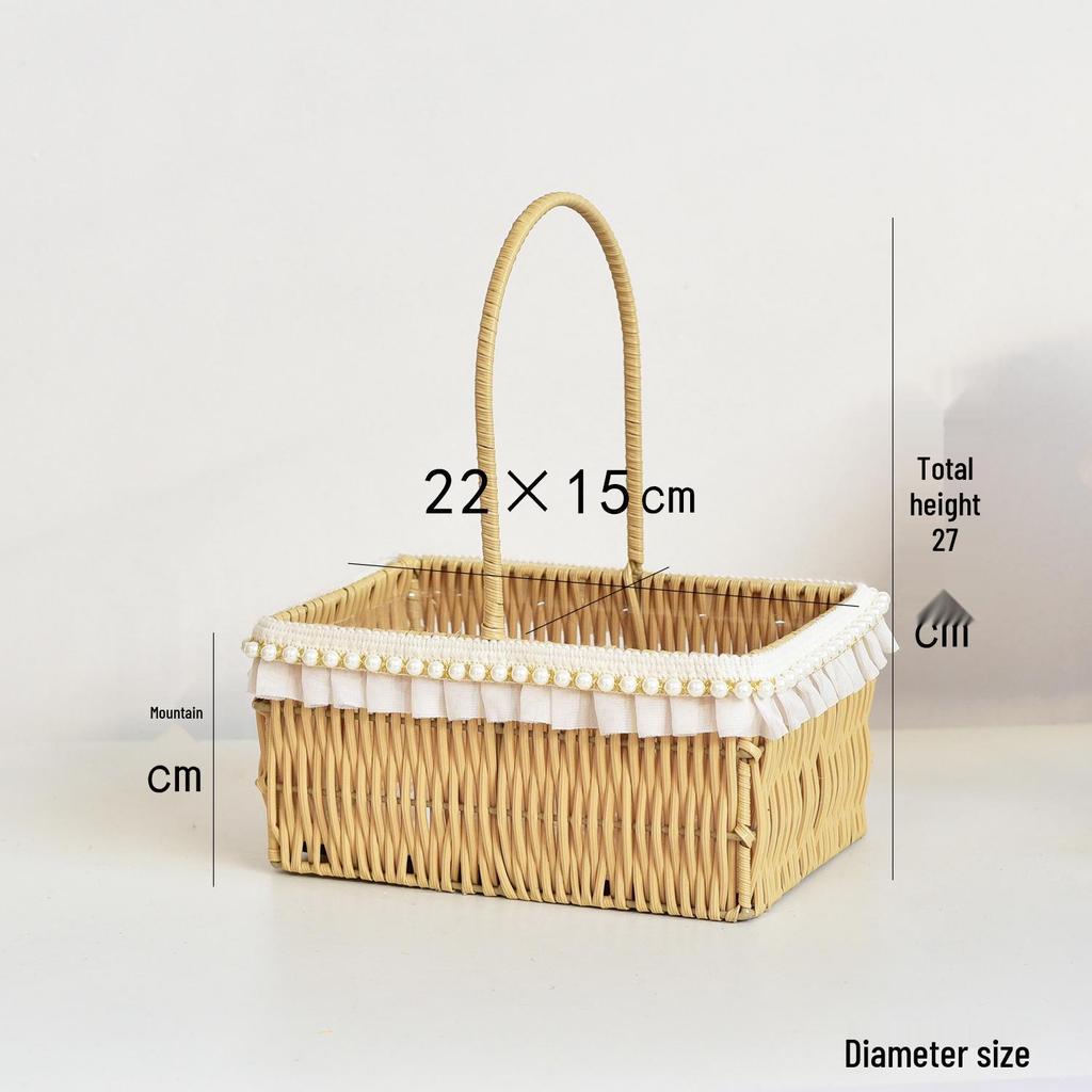 Handcrafted Anti-Rattan Flower Basket - Perfect for Fresh Flowers, Succulents, or Gifts.