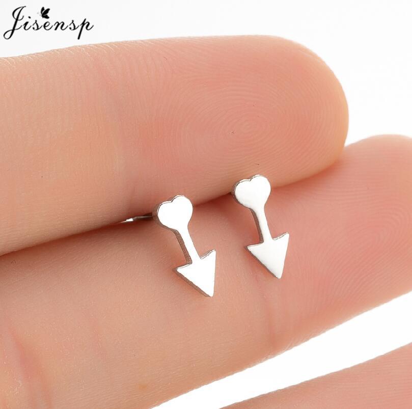 Ethnic Sun Totem Stud Earrings Personality Stainless Steel Heart Key Lock Arrow Earings for Women Geometric Jewelry Oorbellen