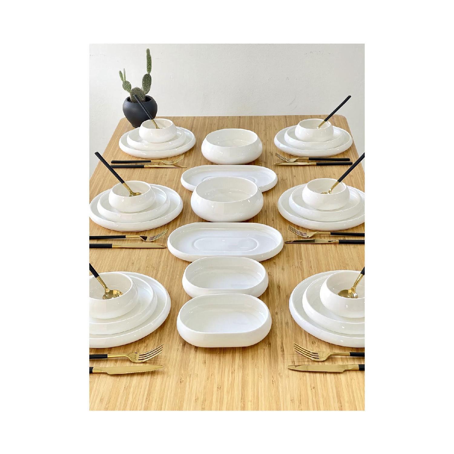

Bianco Perla Acar Series Pure White Porcelain 24 Piece Dinner Set білий