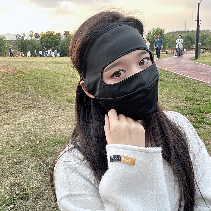 Luochi Fluff-Lined 3D Balaclava - Thickened Warm Windproof Face Mask for Women, Autumn/Winter Outdoor Use