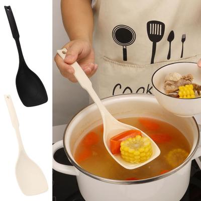 Silikon-Kochlöffel mit tiefem Löffelteil und Messmarkierungen zum Mischen, Servieren, Schöpfen, Schaben, Hitzebeständige Küchenspatel für beschichtete Pfannen