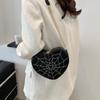Yogodlns Fashion Spider Web Heart Shaped Shoulder Bag Women Chain Crossbody Bag Korean Personalized Mini Women's Handbag Lipstick Purse