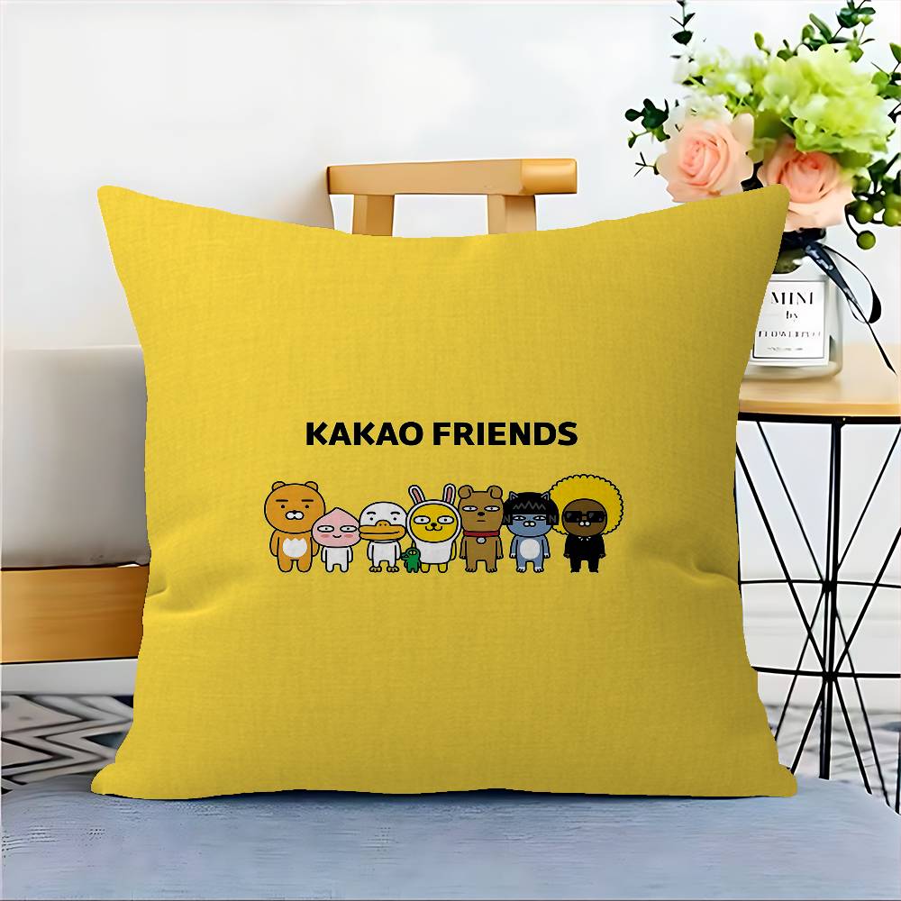 K-KAKAOS FRIENDS Cartoon Maple Design Cushion Cover Happy Autumn Harvest Decor Holiday Decorati Pillow Cover