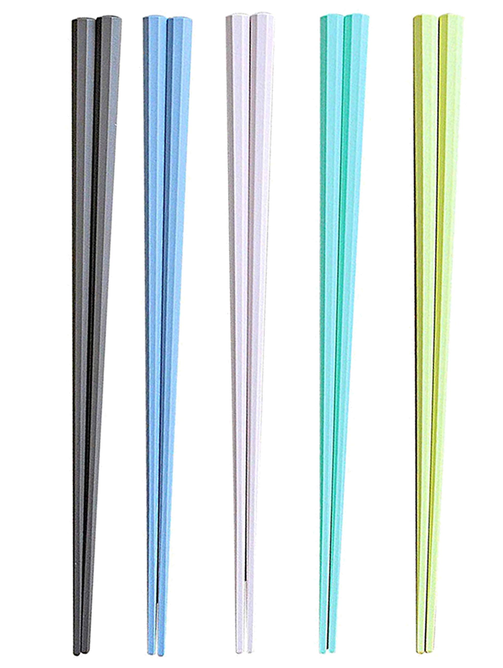 

Fujisho Made in Japan Dishwasher Safe Octagonal 5 Pastel Set Pointed Tip 0824 Easy-to-Grip Chopsticks, 23cm, Colors, 5-Piece (Easy-to-Grip, &