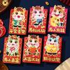 6pcs Red Color Chinese Red Envelopes Cartoon Cartoon Red Packets New Year Red Hongbao  Birthday Gift