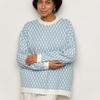 Oversized Plaid Sweater for Women Autumn Winter Soft Warm Pullovers Knitted Top