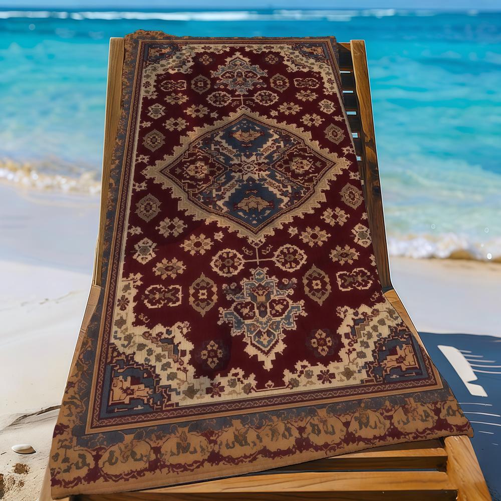 Art Persian Carpet Towel Beach Towel Travel Lightweight Skin Friendly For Pool Beach Camping Cruise Summer