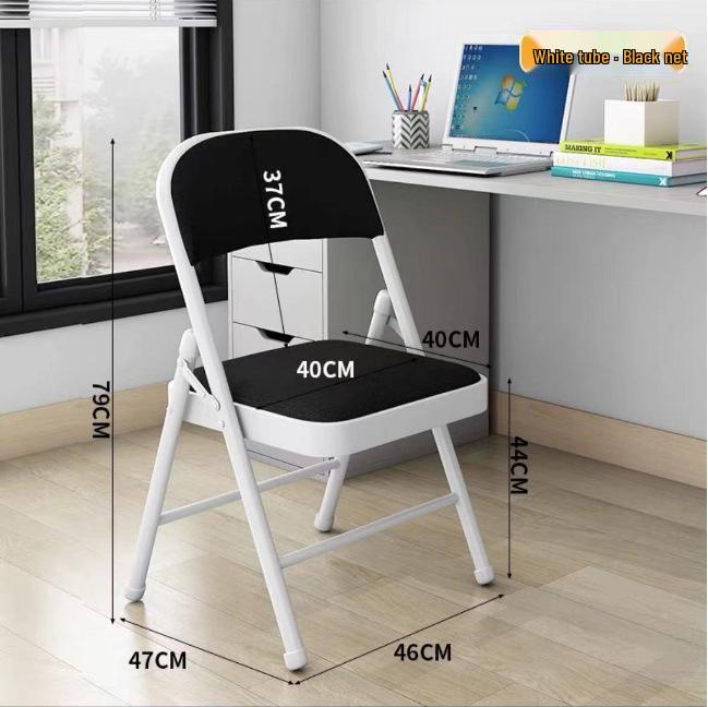 Compact Folding Chair with Backrest for Home, Office, or Dining