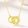 Zhi Meng Wang Double Ring Interlocking Mobius Necklace - Qixi Birthday Gift for Her