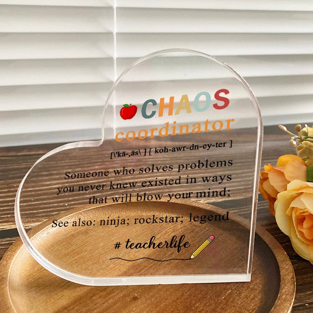 Teacher Appreciation Acrylic Sign. Thank You Gift for Birthdays, Graduation or Retirement.