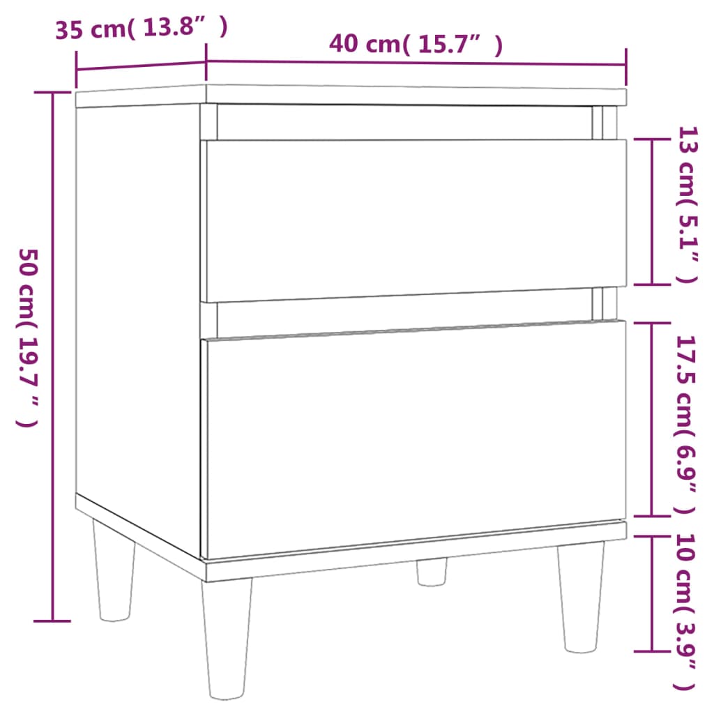 Nightstands 2 Pcs Concrete Grey 40 X 35 X 50 Cm