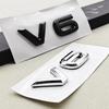 1pc 3D ABS Chrome Black Logo V6 Car Sticker Fender Trunk Emblem Badge For Volkswagen VW Touareg CC Arteon Golf R32 AccessoriesNB10