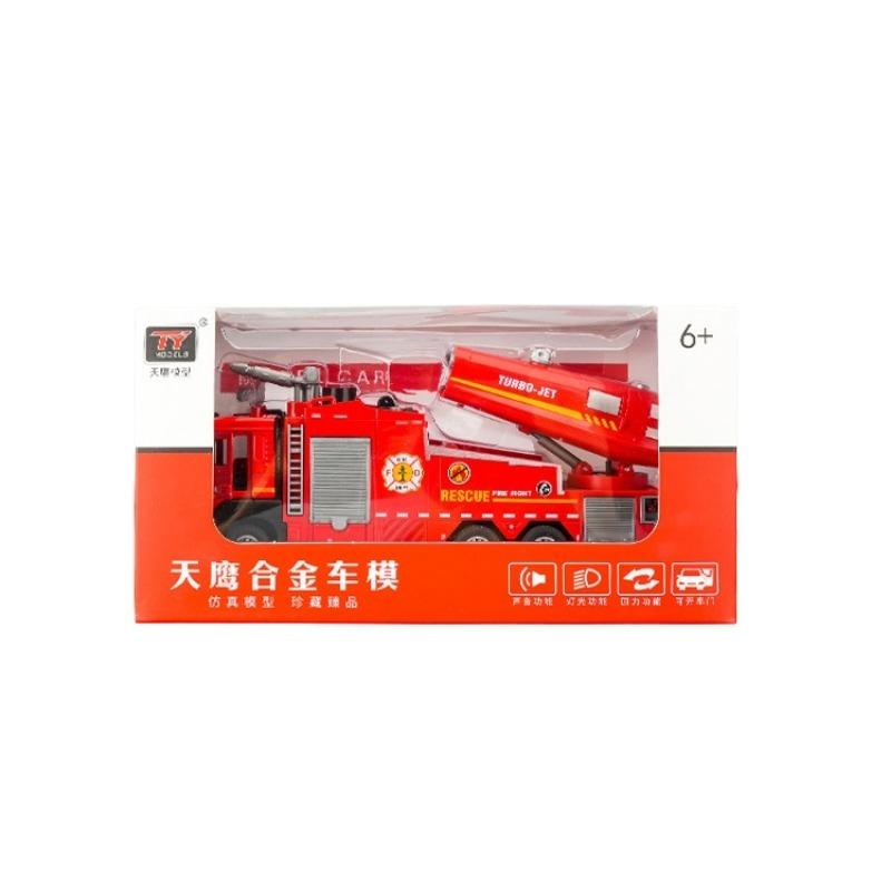 

Пожарная машина с разбрызгивателем 1/32 уровня, литая инженерная машина, открывающаяся дверь, звуковая система, съемная игрушка, детский подарок 1/32-Size:20.5*5*9cm красный