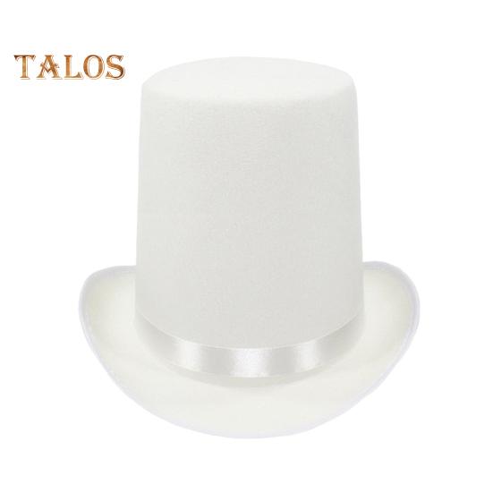 

Высокая шляпа фокусника, высокая шляпа британского черного джазового цилиндра, мужская и женская шляпа придворного джентльмена, плоская фетровая шляпа для выступлений, ролевых игр, Рождества белый