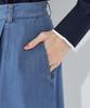 Petit Honfleur Denim Flare Skirt 67cm Women's (524276), Blue,