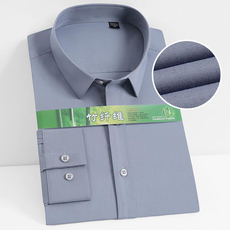 Quality Anti-Wrinkle Men Shirt Long Sleeves Dress Shirts For Men Slim Fit Camisa Social Business Blouse White Office Shirt S-4XL