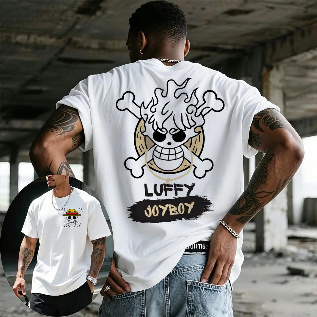 Summer New Arrival One Piece Pattern Tshirt unisex anime print casual shortsleeved fashionable streetwear top Y2K style