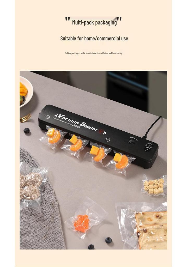Compact Automatic Vacuum Sealer for Home Food Packaging and Preservation