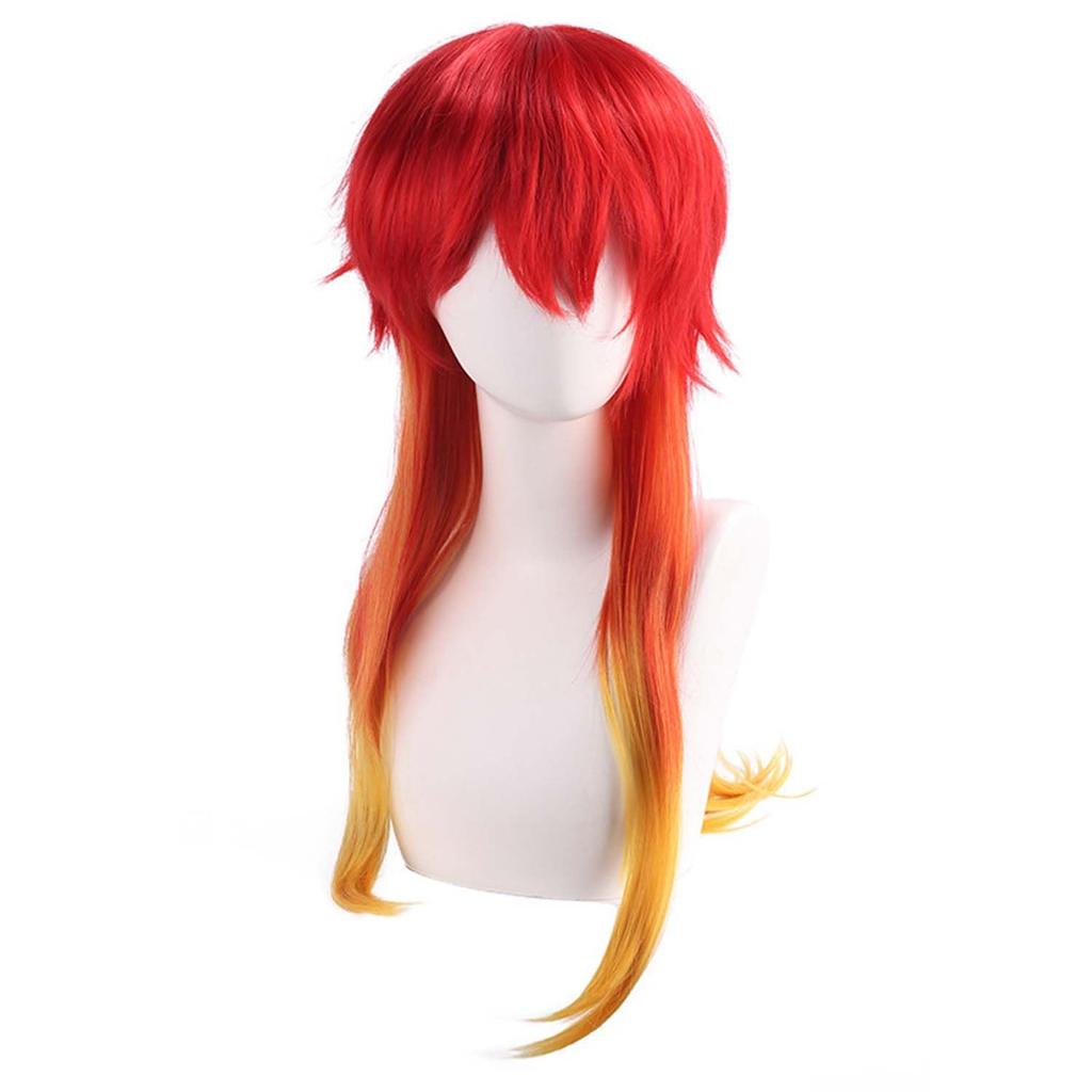 Red Wig, Long Full Wig, Anime Character Cosplay, Disguise, Heat-Resistant Wig, Cosplay Accessory, with Net, for Comic Market Events, Halloween,