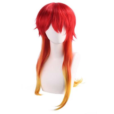 Red Wig, Long Full Wig, Anime Character Cosplay, Disguise, Heat-Resistant Wig, Cosplay Accessory, with Net, for Comic Market Events, Halloween,