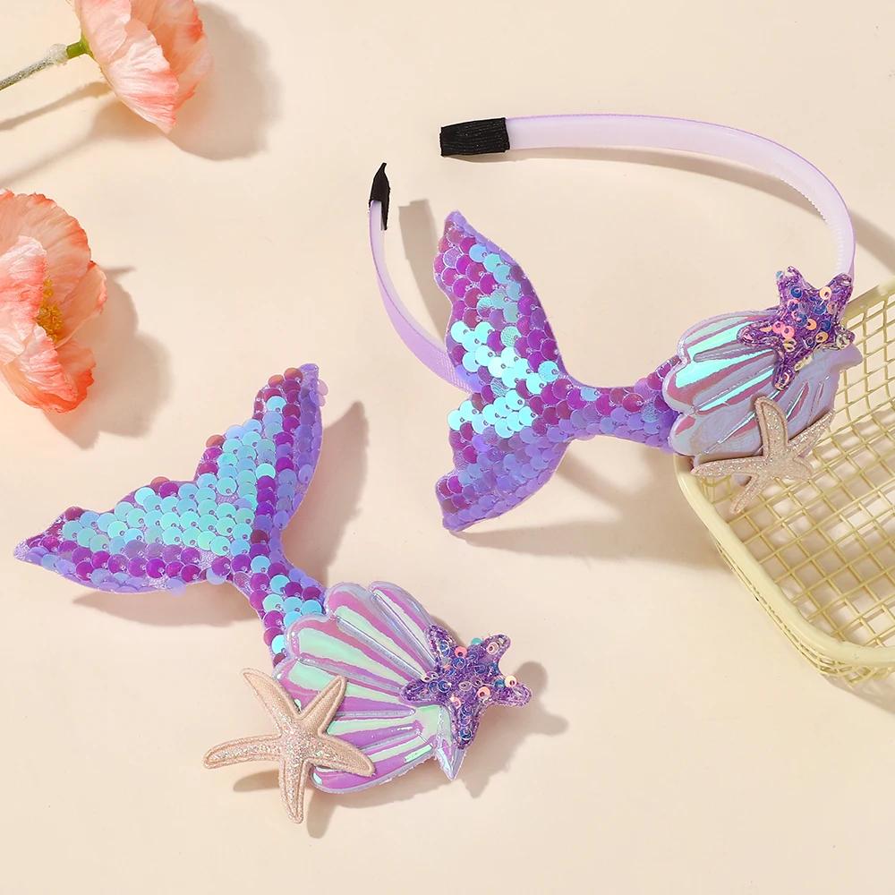 Nou Clip de păr cu fundă mare colorată cu paiete pentru modă feminină, panglică pentru coadă de cal, ac de păr, clip BB, accesorii de păr pentru fete