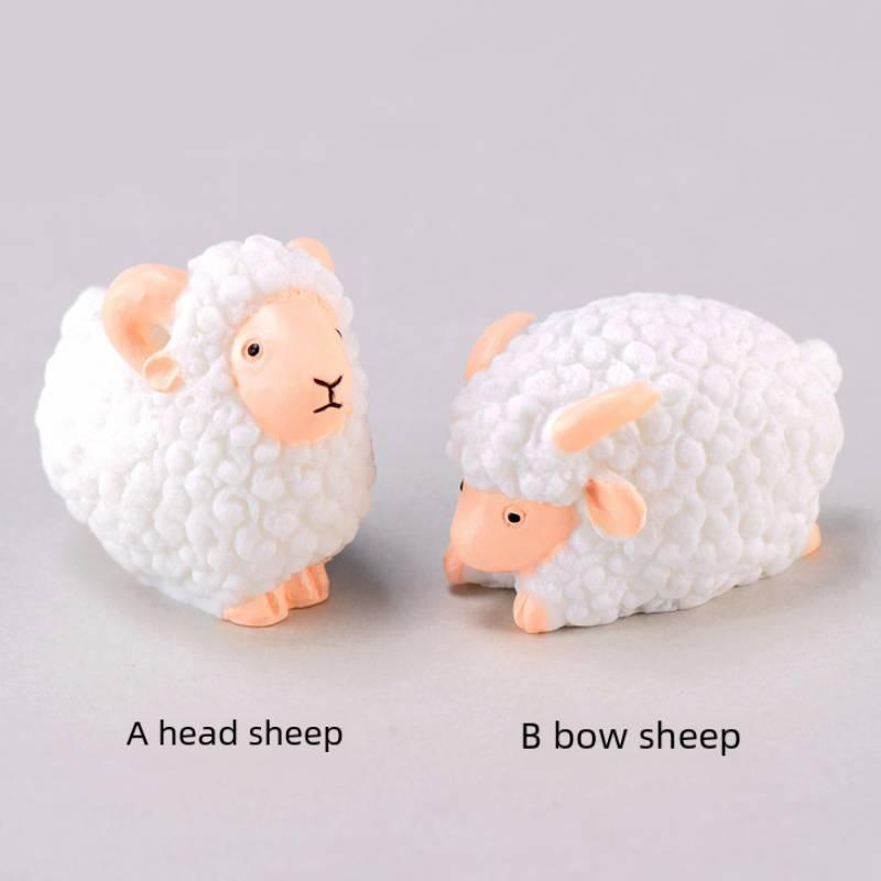 Hand-painted Chinese Style Resin Sheep Animal Figurine For Decorations And Gifts