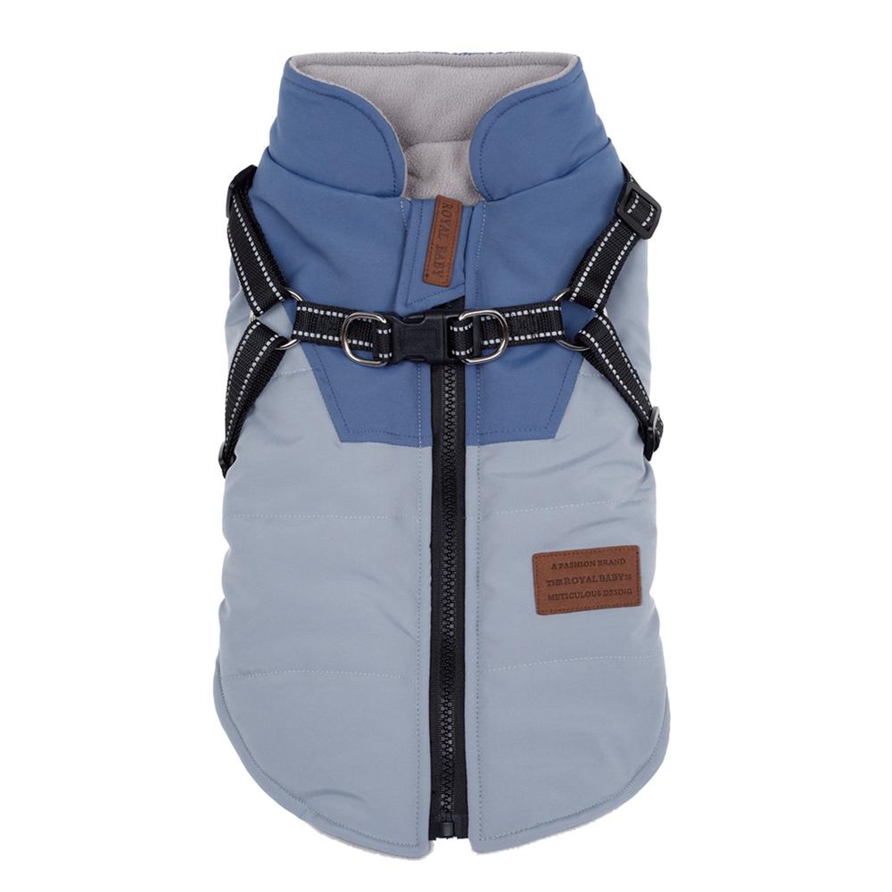 

Куртка для собак со шлейкой, зимняя одежда для маленьких и больших собак, теплое водонепроницаемое пальто для домашних животных, одежда для чихуахуа, костюмы для щенков M