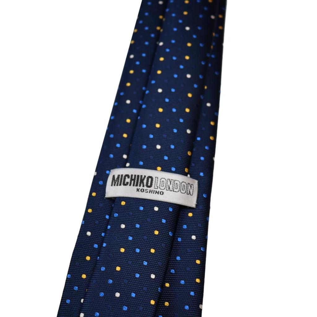 [Michiko London] Wrinkle-resistant bonded fabric with lining for added volume. Made in Japan. KOSHINO brand tie. Small pattern. 100% silk. Unisex.