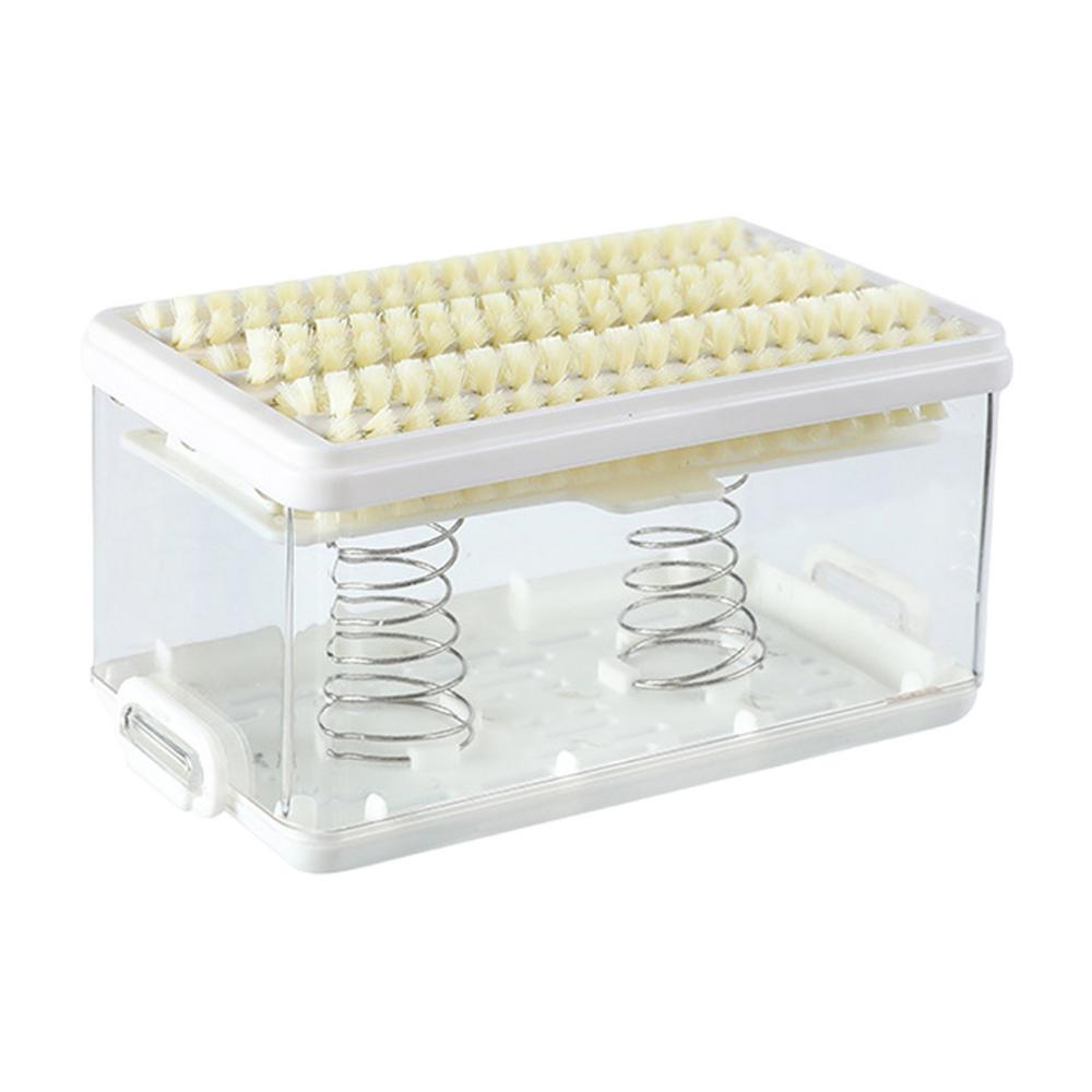 

Мыльница Мыльница Слив для Мыла Подставка для Посуды Прозрачная Мыльница для Хранения Мыльница для Прачечной с Крышкой и Роликом Пенообразующая Щетка белый