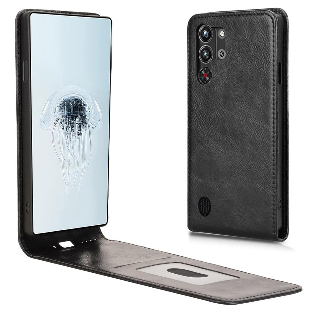 For ZTE Nubia Red Magic 10 Pro+ 5G/10 Pro 5G Case with Card Slot Magnetic Vertical Flip Leather Phone Cover