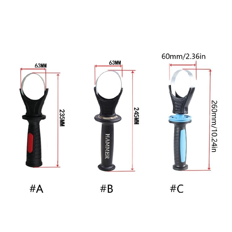 Ersatz-Kunststoff-Seitenhandgriff für Bohrmaschine 60-65 mm Spannbereich für Winkelschleifer