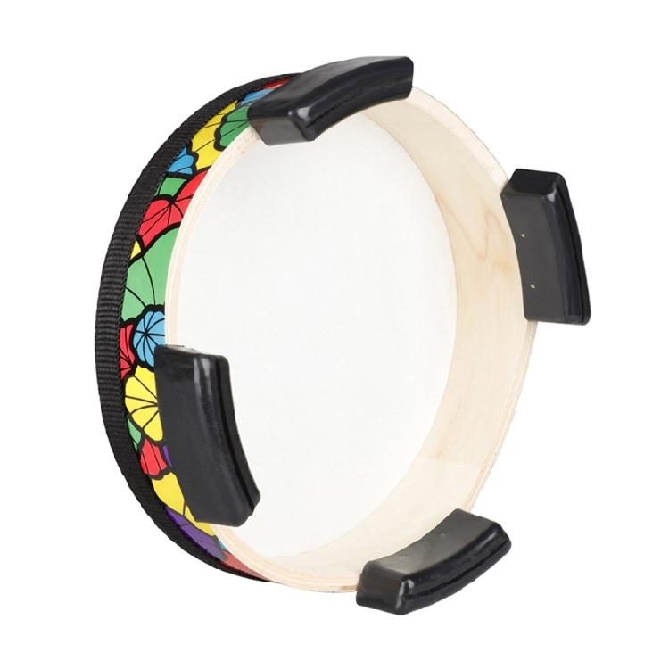 Kids Hand Drum Ground Drum Sheepskin Applique Tambourine Handheld Percussion Toy