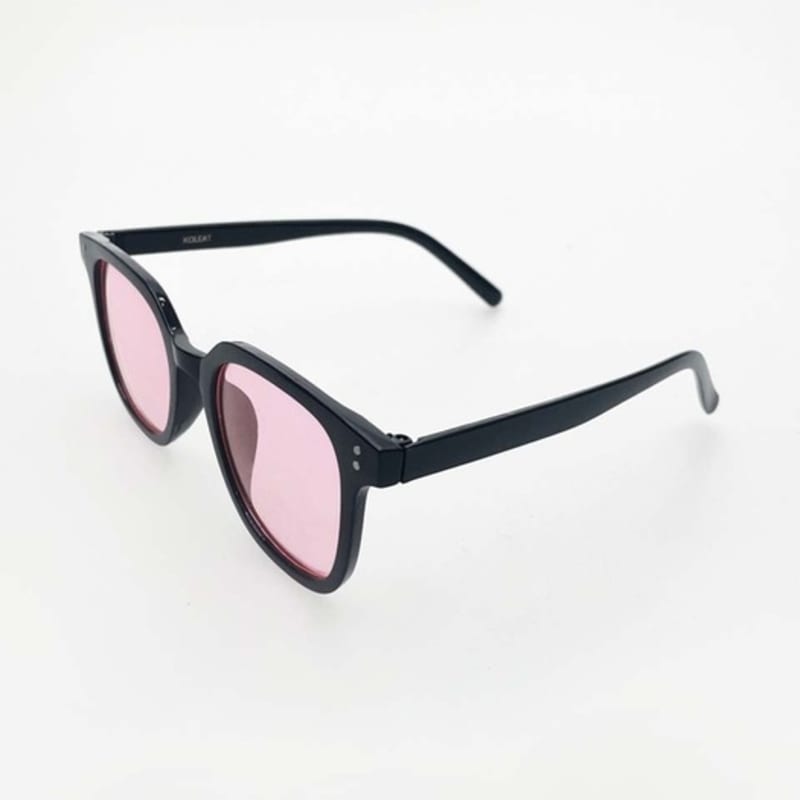 KOLEAT WOMEN Layered Horn-Rimmed Pink Tint Square Round UV Protection Sunglasses [SQRTP]