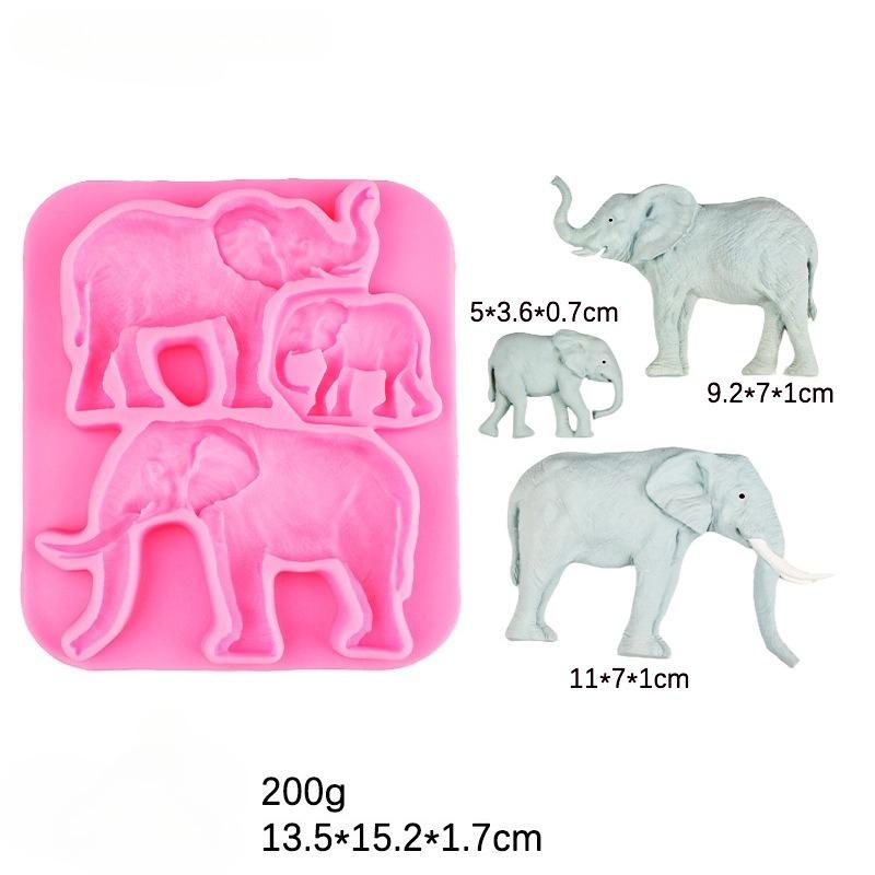 3D Jungle Animals Giraffe/Lion/Elephant Silicone Mold Fondant Chocolate Mould Cake Decorating Tools DIY Clay Bakeware Model
