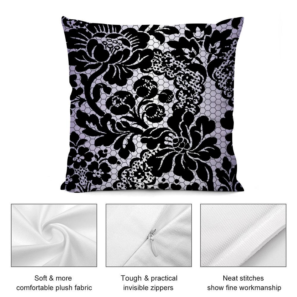 Lace Flower Cushion Cover Soft Plush Fabric DoubleSided Printed Cushion Covers for All Seasons Modern Home Decor