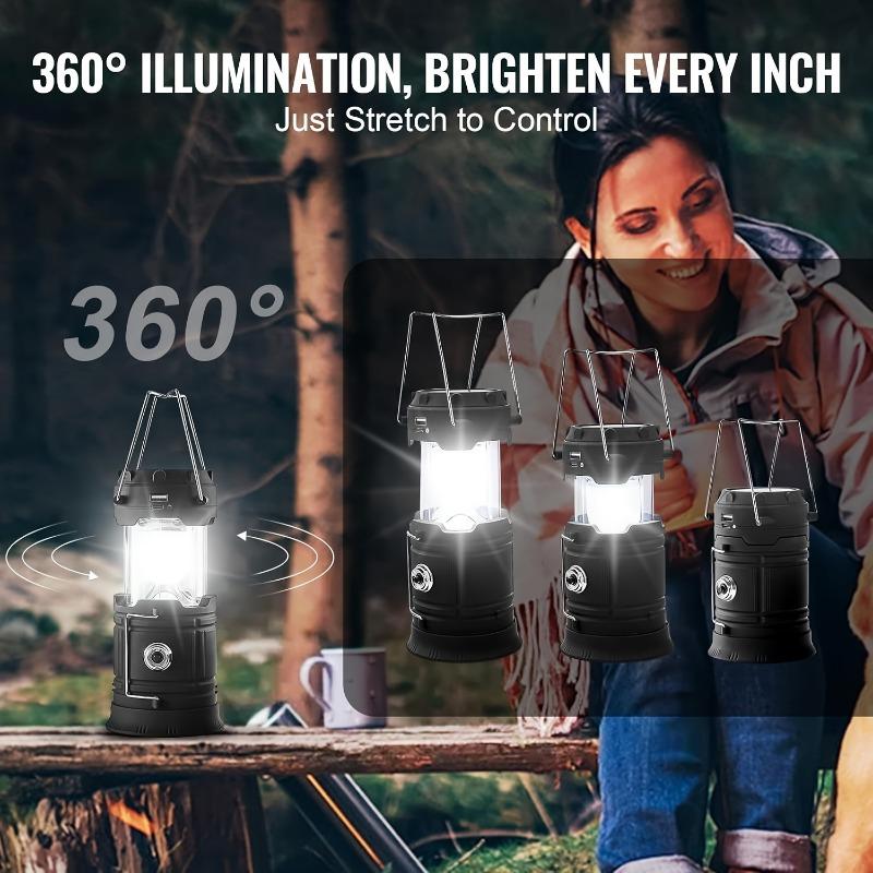 LED Solar Camping Light Portable Foldable Advanced Charging Camping Light Suitable for Hurricanes, Emergencies, Power Outages, Outdoor Activities