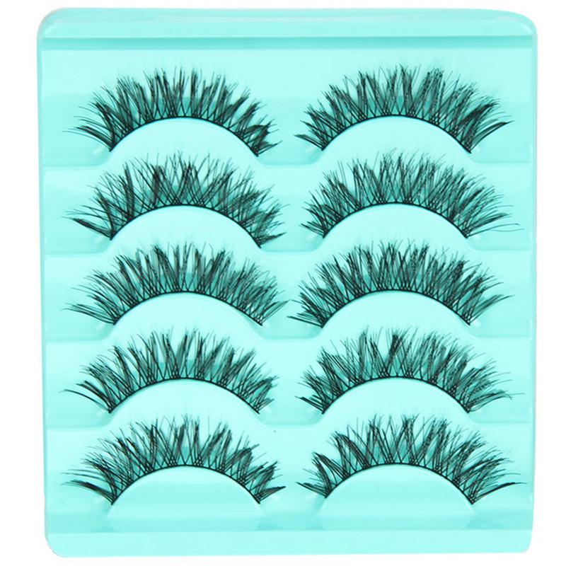 Buy False Eyelashes & Tools 5 Pairs Makeup Handmade Natural Long False ...