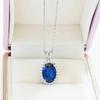 Premium Imitation Pigeon Egg Sapphire Full Diamond Necklace Jewelry Fashion 10 * 14 Oval Emerald Pendant