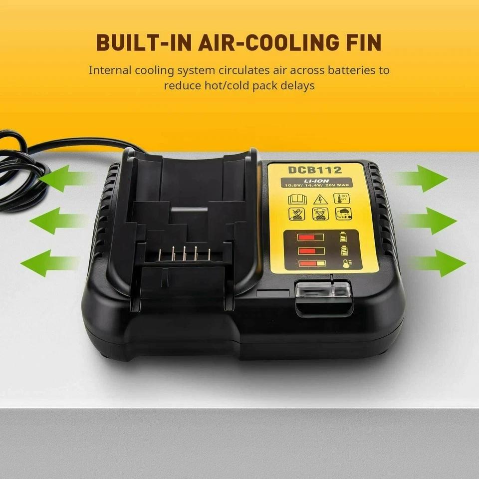 DCB112 Li-ion Battery Charger For DeWalt 10.8V 12V 14.4V 18V 20V Battery DCB118 DCB101 DCB127 DCB609 DCB200 DCB140 DCB105 DCB200