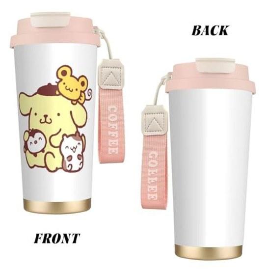 Pom Purin tumbler 500ml lid water bottle mug vacuum insulated multi-layer structure 316 stainless steel thermal insulation direct drinking portable