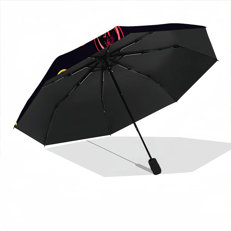 1 Stück Kreis-Regenschirm mit Blumenmuster, automatisch faltbar, 8-Speichen-Eisenrahmen, lässiges Outdoor-Accessoire für Geburtstags- und Festivalgeschenke yy251128199