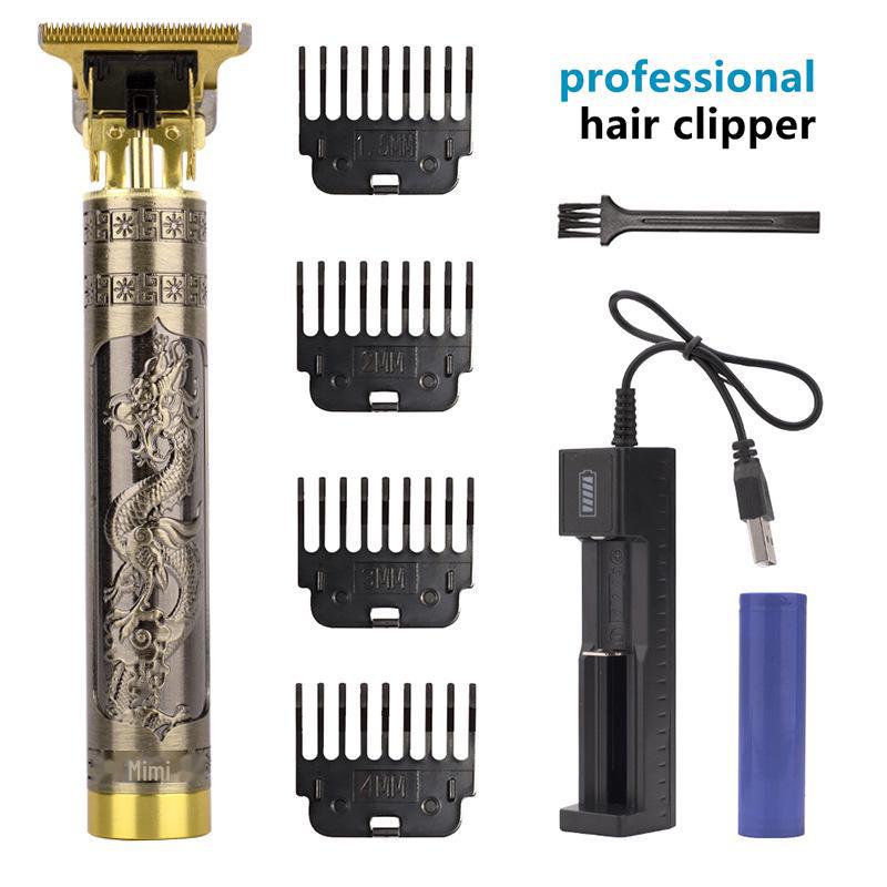 Rechargeable Metal Hair Clipper: Oil Head, Carving, Bald, and Cross-Border Electric Razor.
